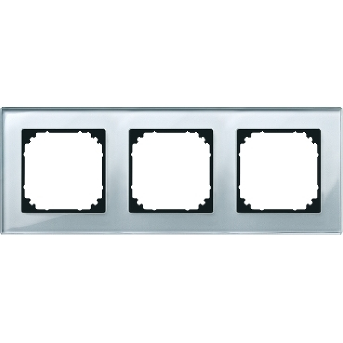 Quadro, vidro do Merten M-Plan, 3 elementos, prata de diamante