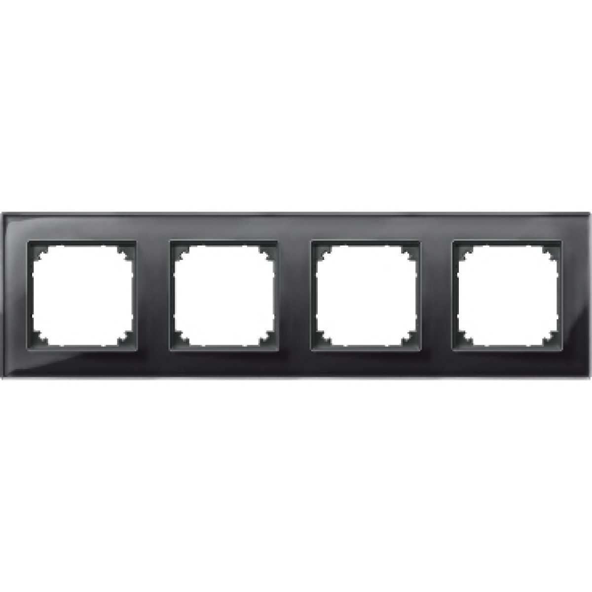 Quadro, vidro do Merten M-Plan, 4 elementos, preto onyx