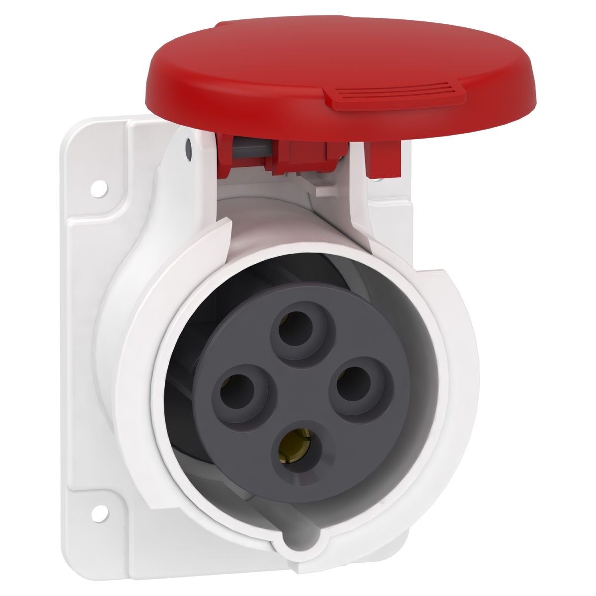 PratiKa socket - fast - straight - 16A - 3P  E - 380...415 V AC - panel