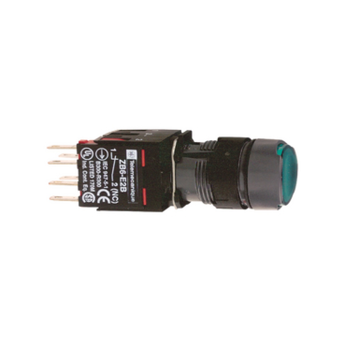 Complete illuminated push button, Harmony XB6, green flush illum pushbutton Ø 16 latching 1 NO 12...24 V