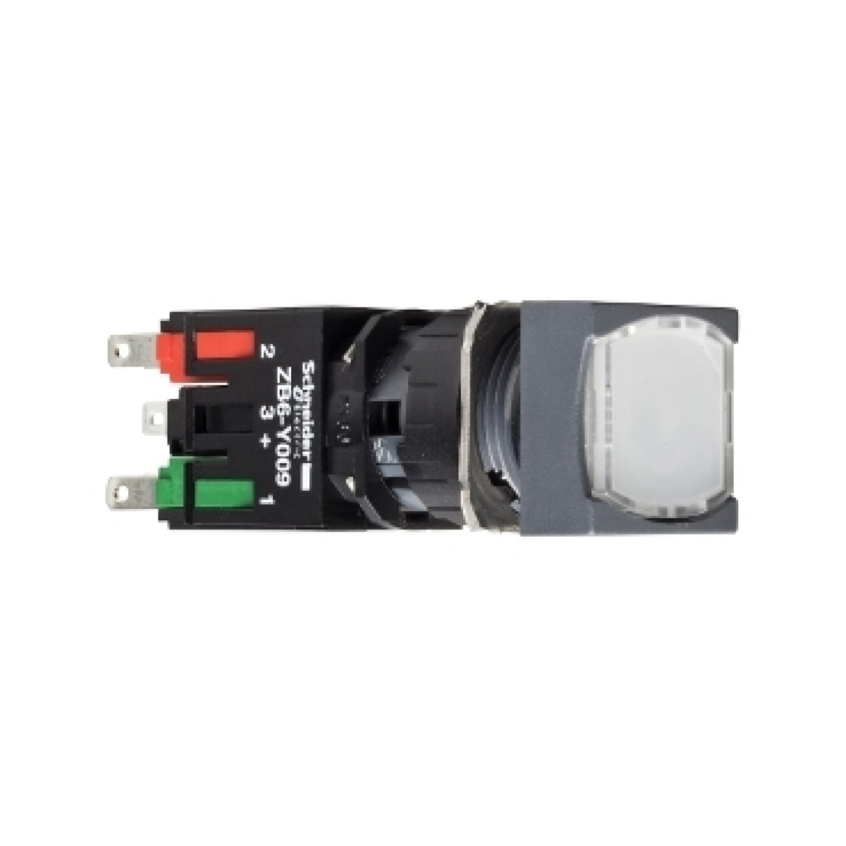Quadrado branco nivelada completa ø16 illum botão de travamento 1no  1nc 12 ... 24v