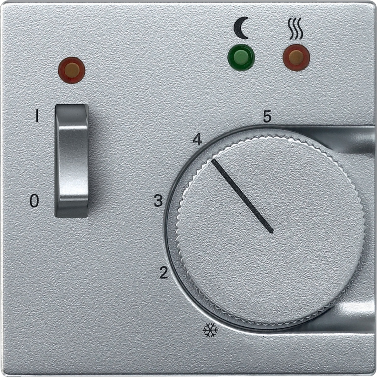 M-Elegance - Centro para termóstato de piso radiante com interruptor - Alumínio