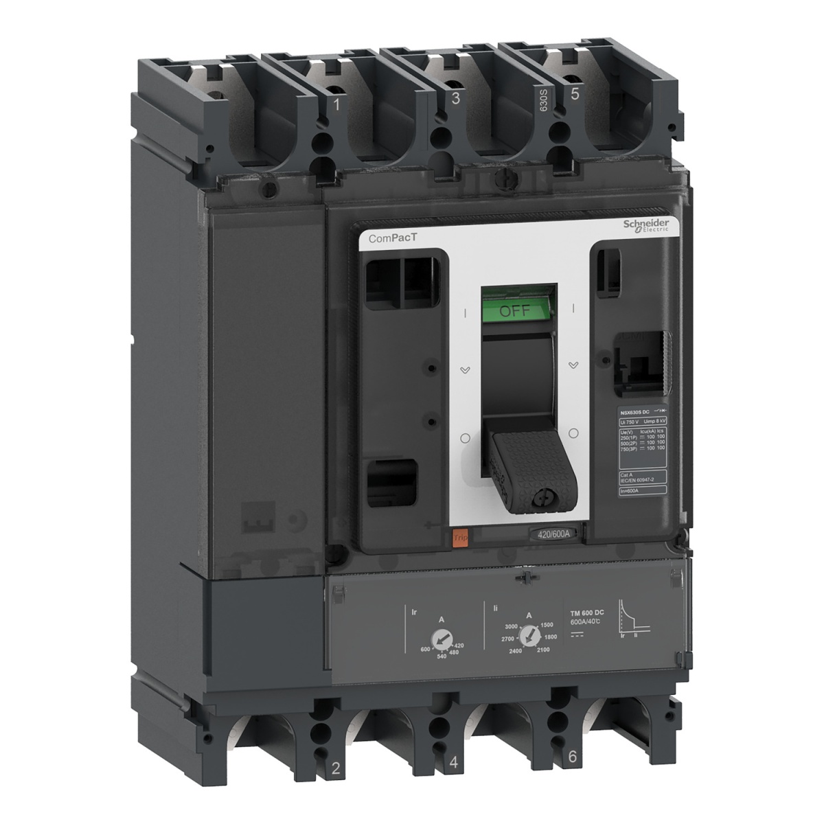 ComPacT DISJUNTOR NSX630S 100kA CC 4P 500A TMD