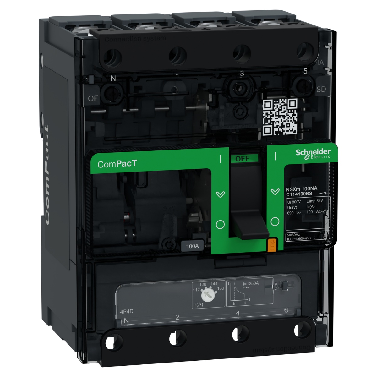 ComPacT INTERRUPTOR NSXm100NA CA 4P 100A  PARAFUSO