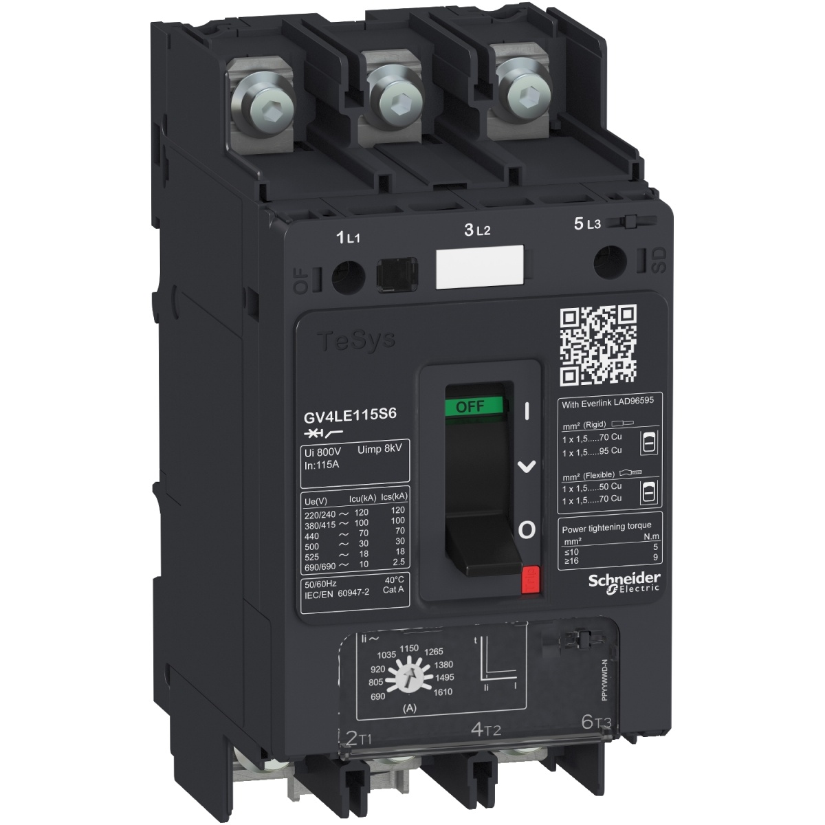 TeSys GV4 - disjuntor magnético - 50A 3P - com terminais olhal