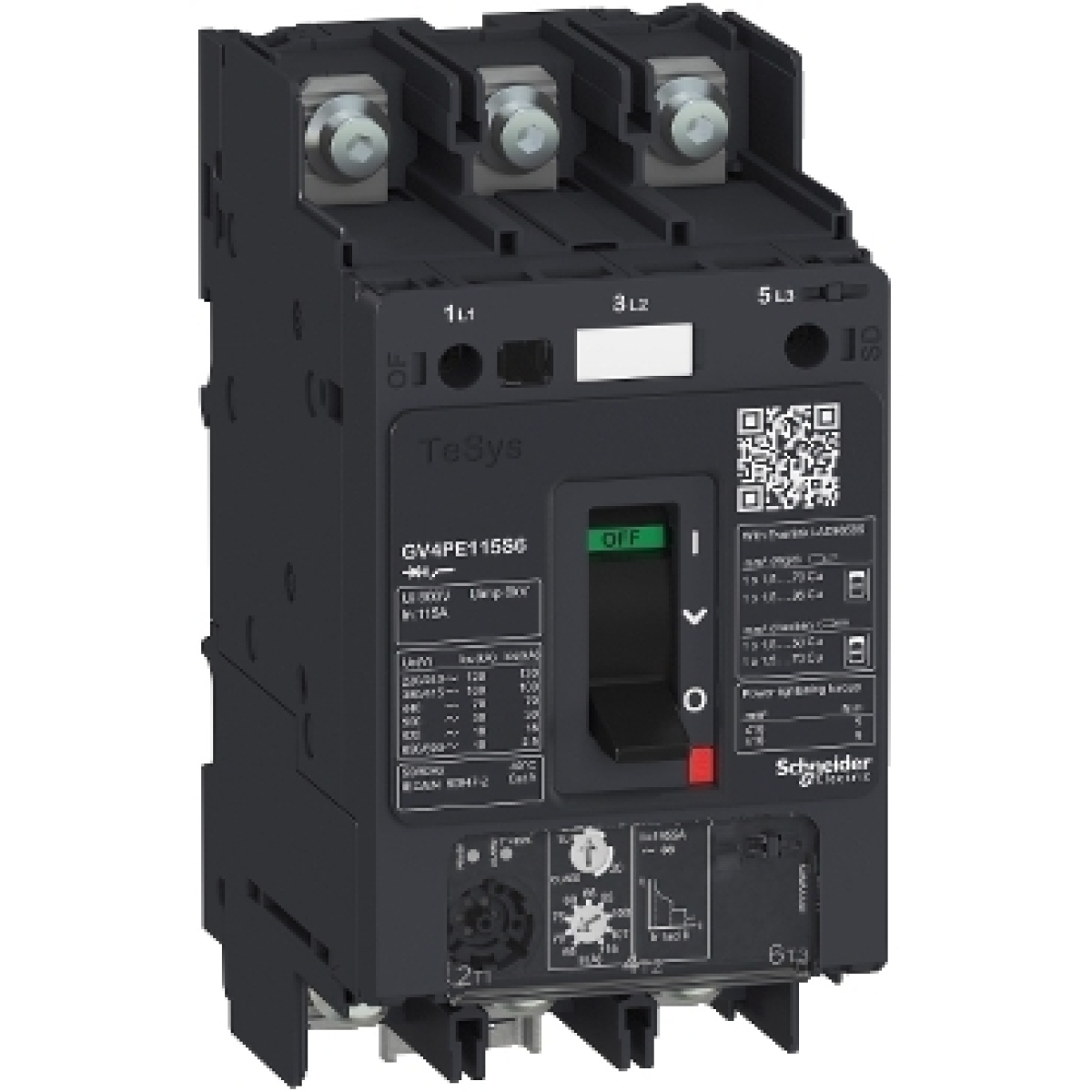 TeSys GV4 - disjuntor magneto-térmico - 80A 3P - com terminais olhal