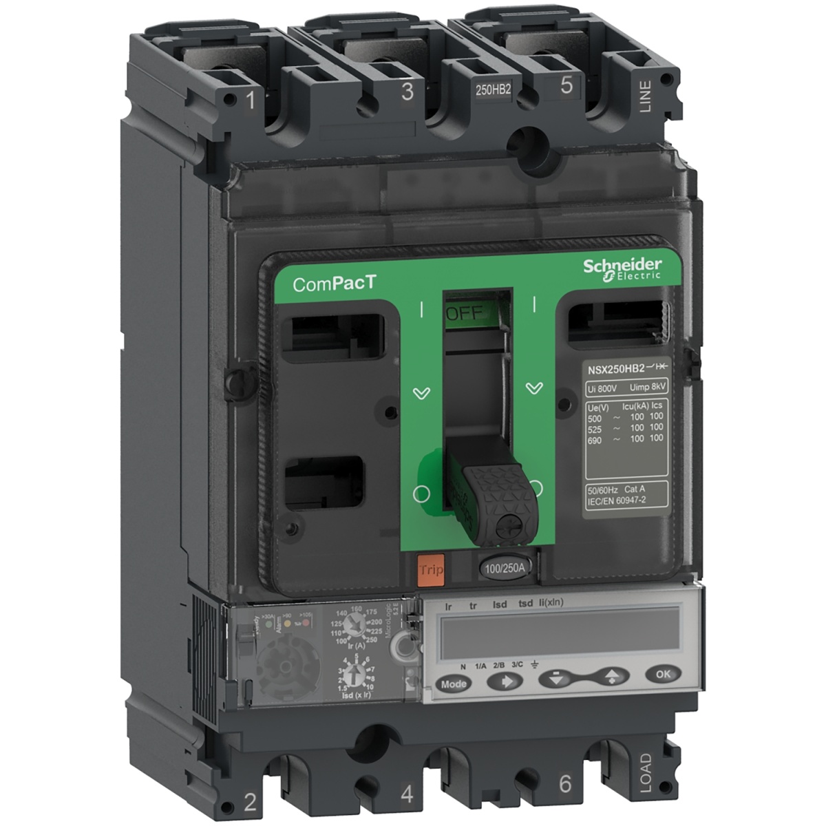 ComPacT DISJUNTOR NSX250R 200kA CA 3P 100A 5.2E
