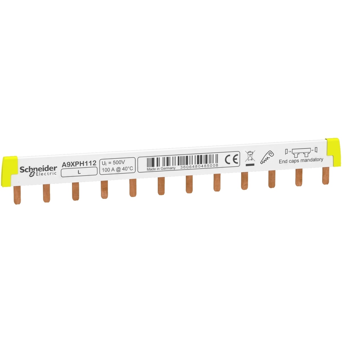Acti 9 - barramento pente - 1L - passo 18 mm - 12 módulos - 100A