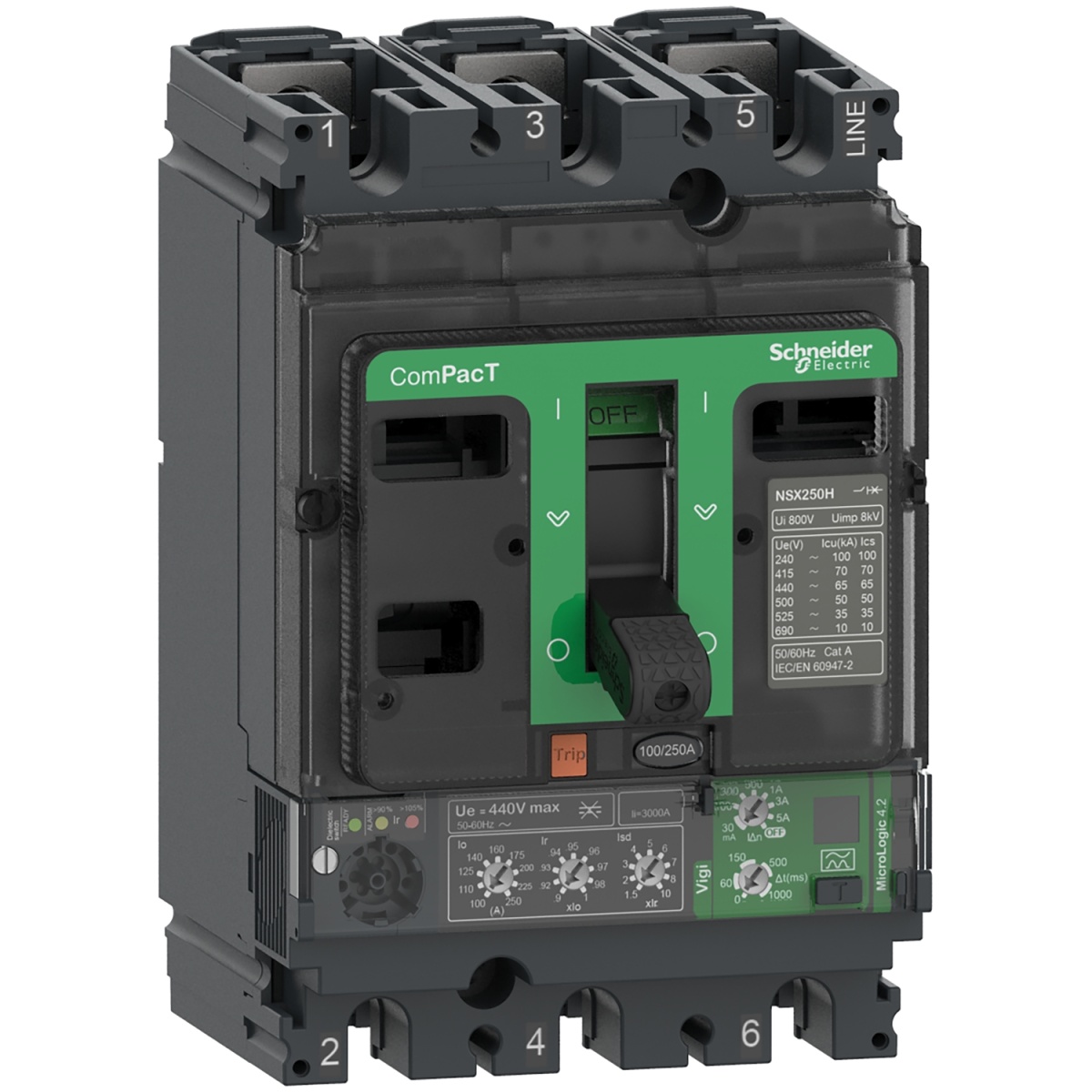 ComPacT DISJUNTOR NSX250N 50kA CA 3P3D 250A 4,2