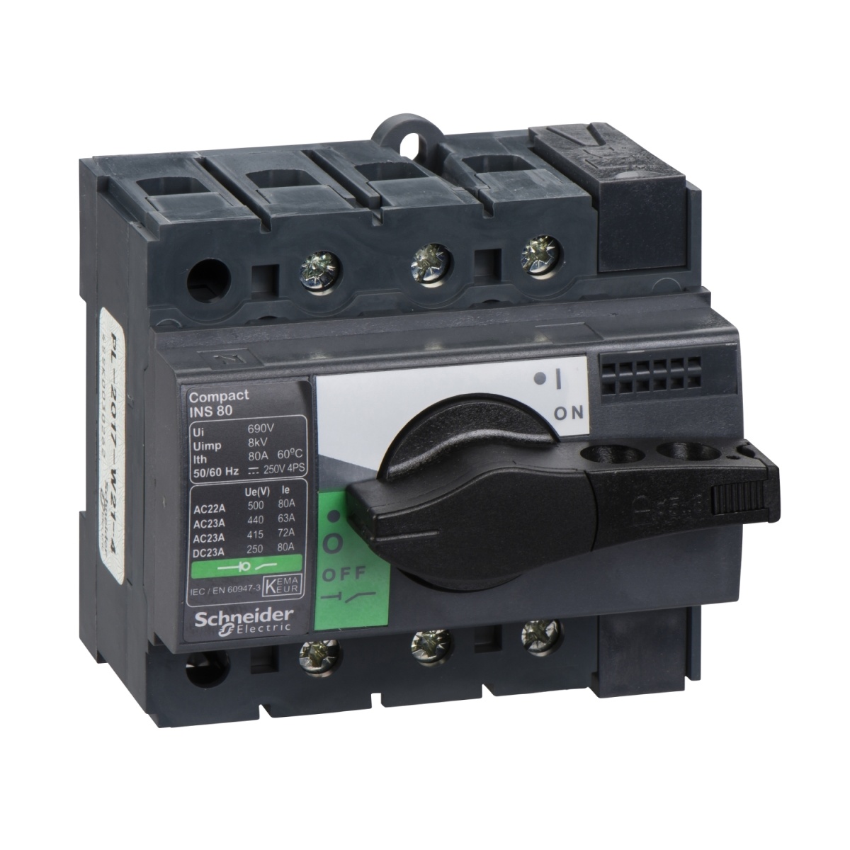 interruptor seccionador Interpact INS80 - 3 pólos - 80 A