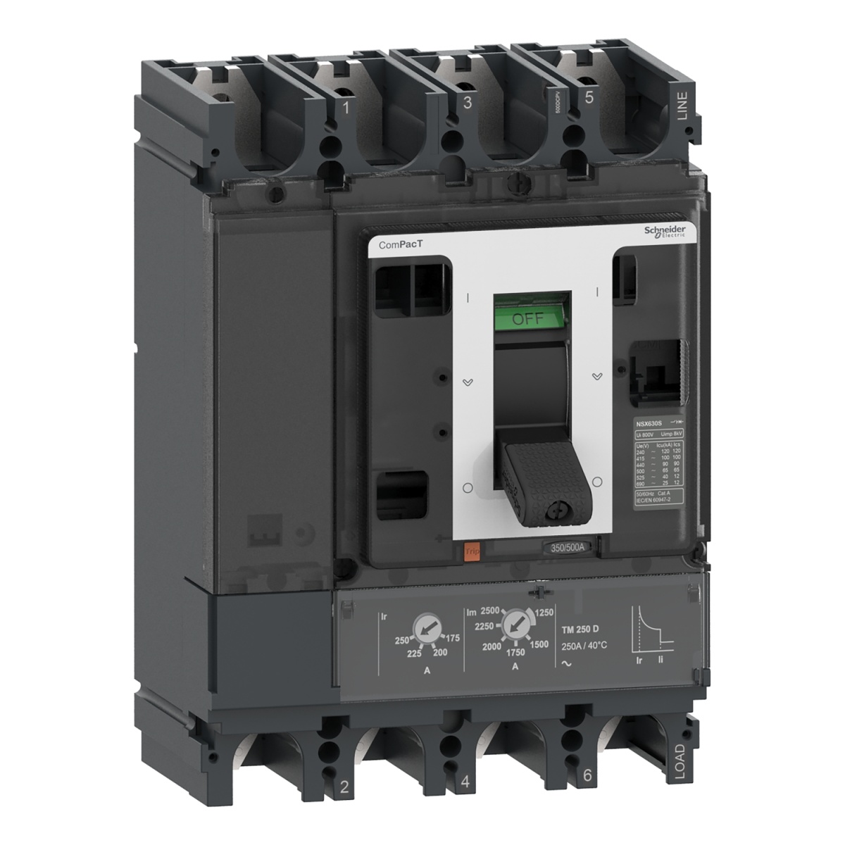 ComPacT DISJUNTOR NSX630F 36kA DCPV 4P 500A TMD