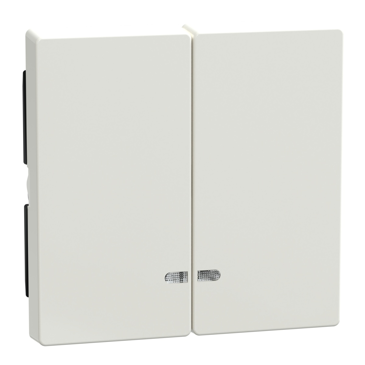 M-Elegance - Tecla dupla com visor - Branco brilhante
