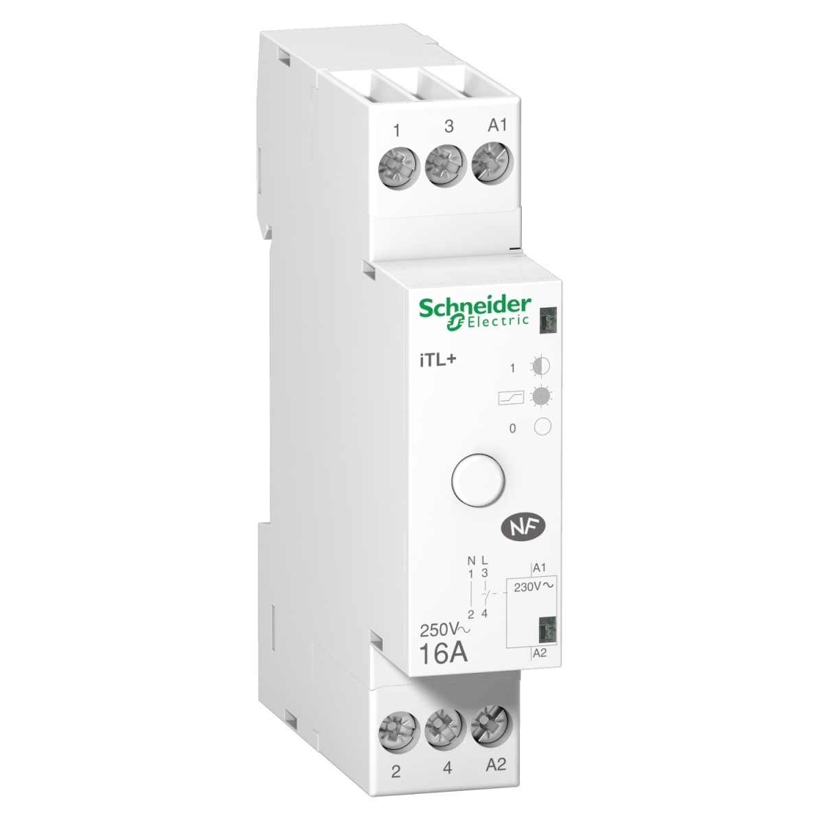 Relé de impulso iTL - 1PN - 1NO - 16A - bobina 230 VAC 50Hz