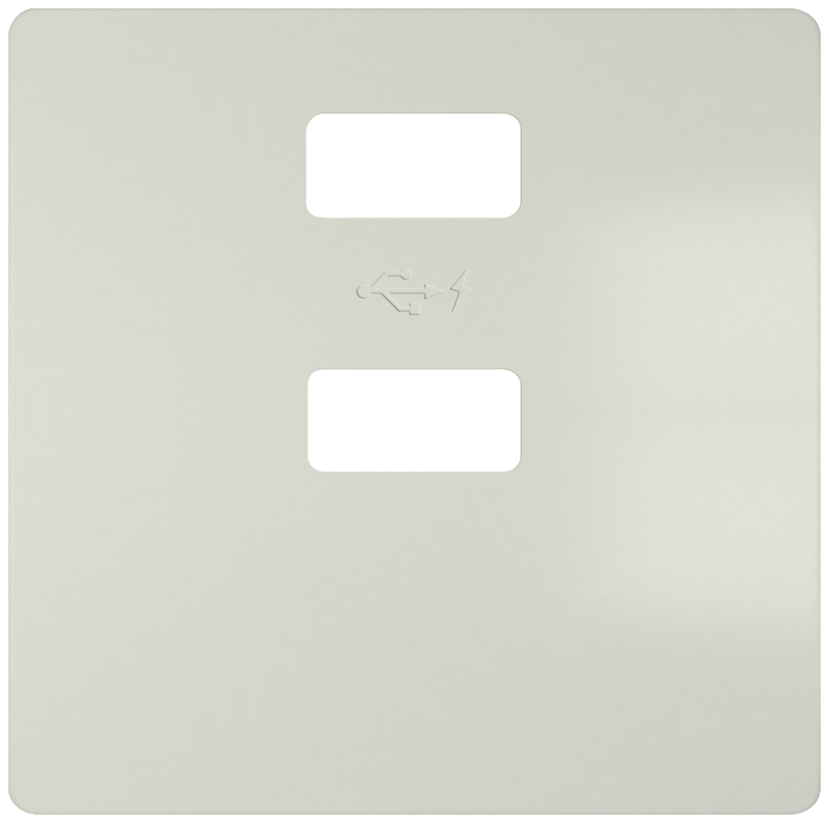 DELTA i-system cover plate for double USB charger vertical, titanium white