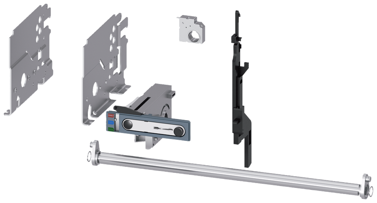 Conversion kit for converting fixed-mounted circuit breakers into withdrawabl...