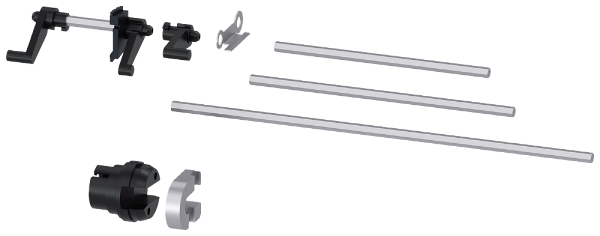 Mutual mechanical interlocking with Bowden cable 2000 mm