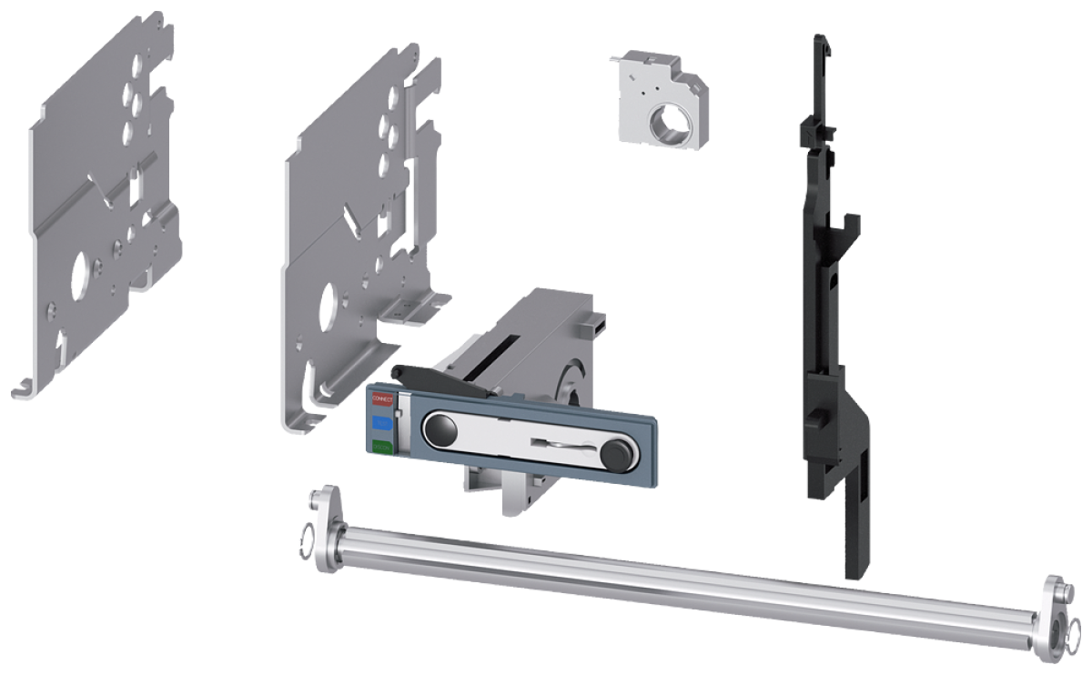 Conversion kit for converting fixed-mounted circuit breakers into withdrawabl...