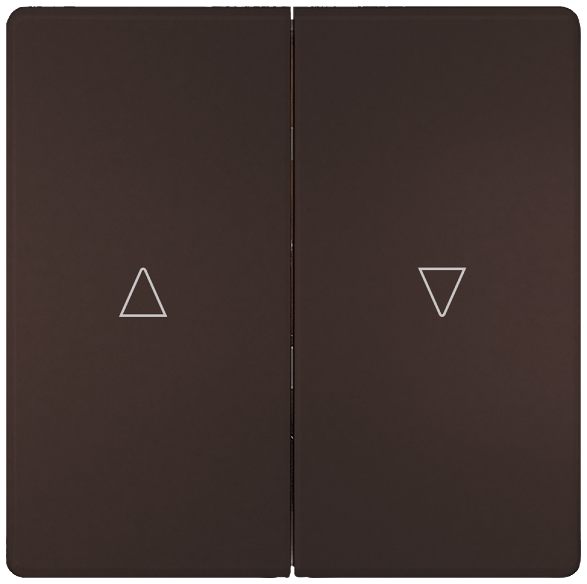 DELTA style rocker double with shutterblind UpDown symbols, chocolate