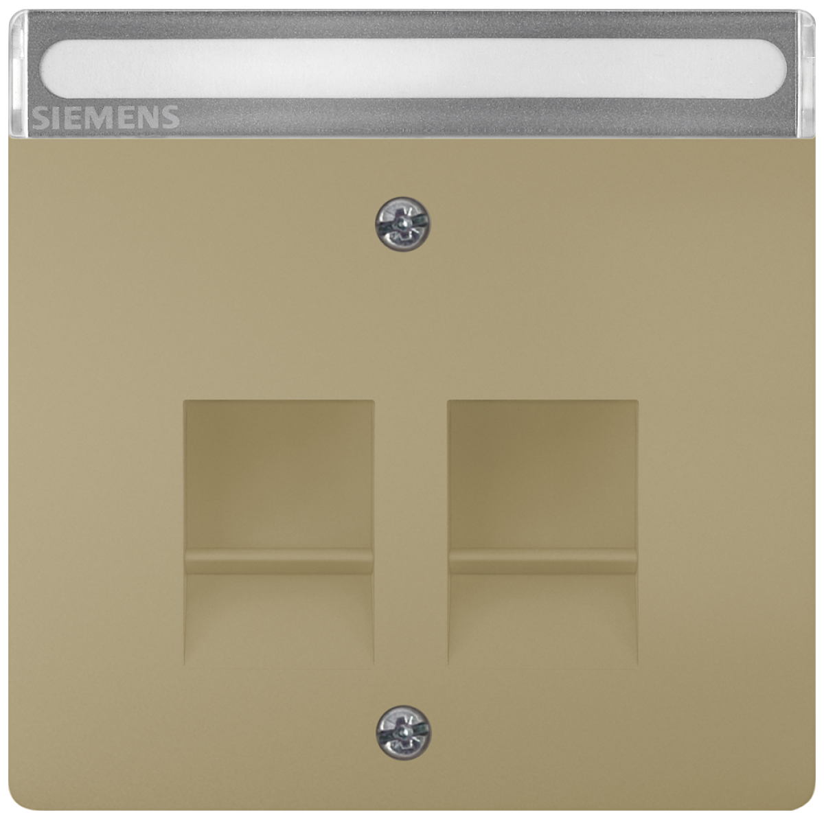 DELTA style cover plate for modular jack support plate with labeling field, gold