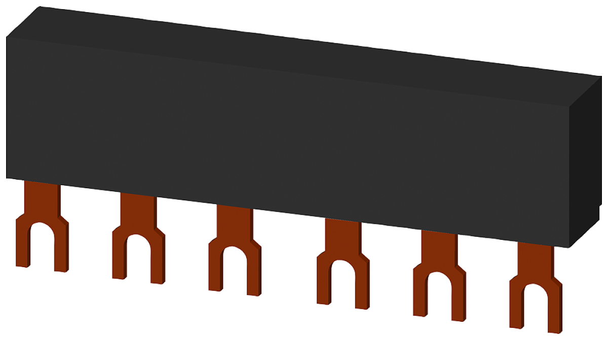 3-ph. busbars modular spacing 45 mm for 2 switches, connections in fork shape