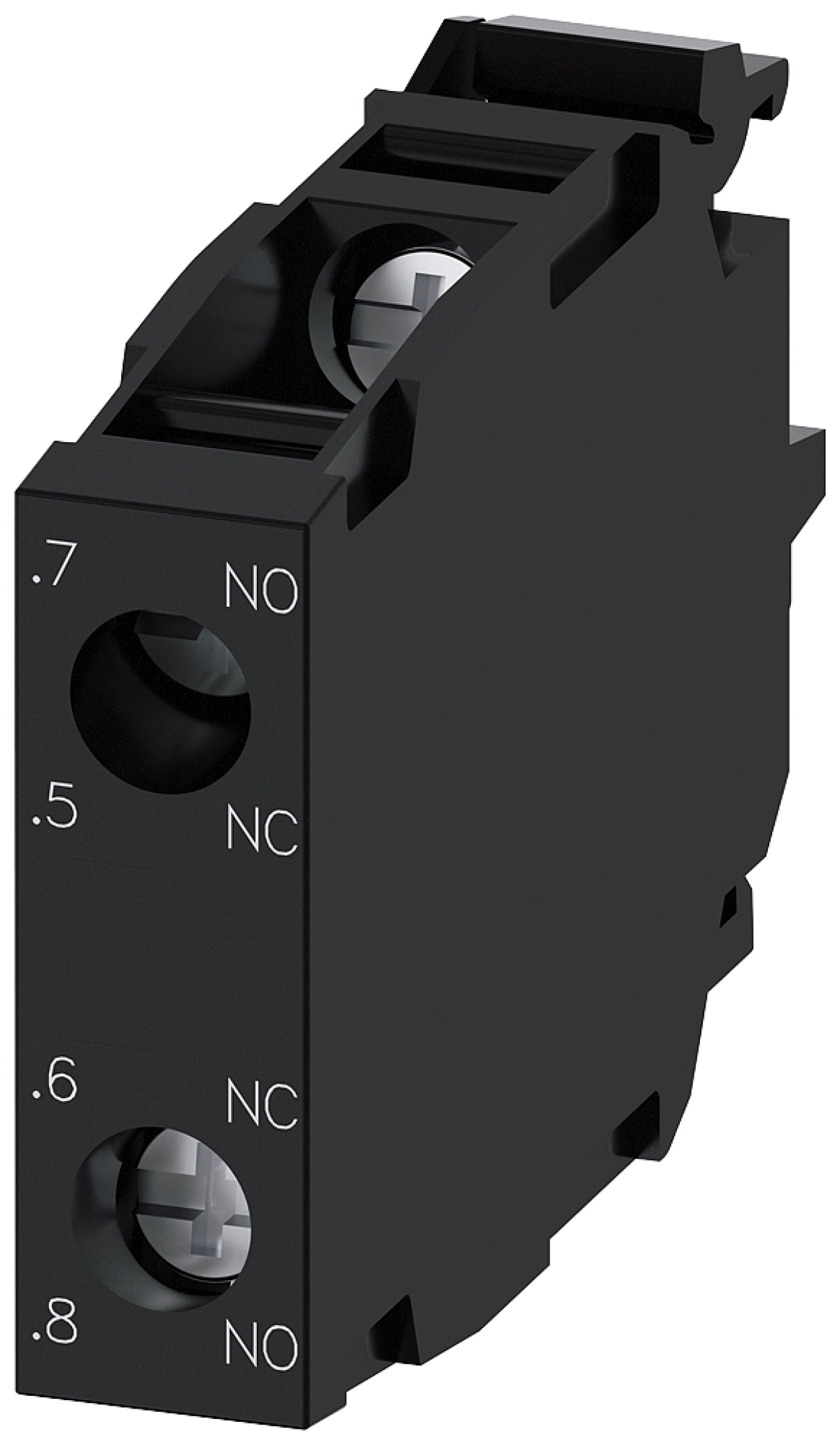 Contact module with 2 contact elements, 1 NO leading1 NC lagging
