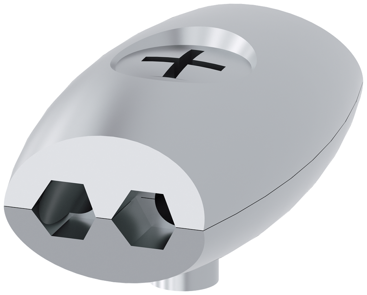 Rope clamp, egg shape, 4 mm