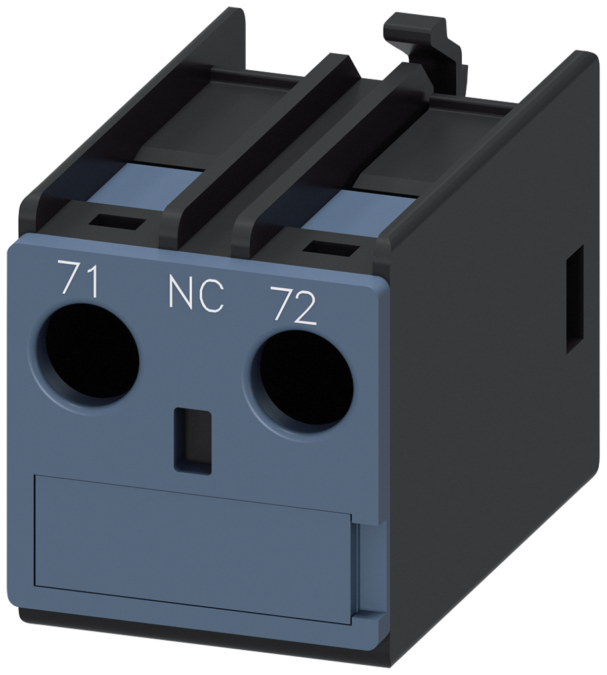 Auxiliary switch 1 NC, current path 1 NC, connection from above