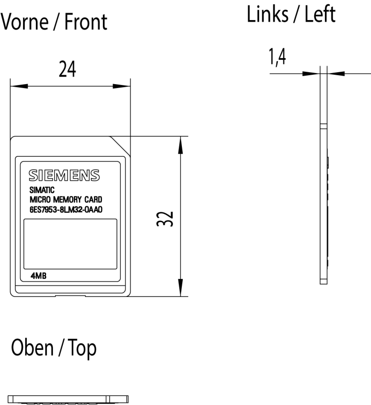 SIMATIC S7 Micro Memory Card 4 MB For S7-300ET 200