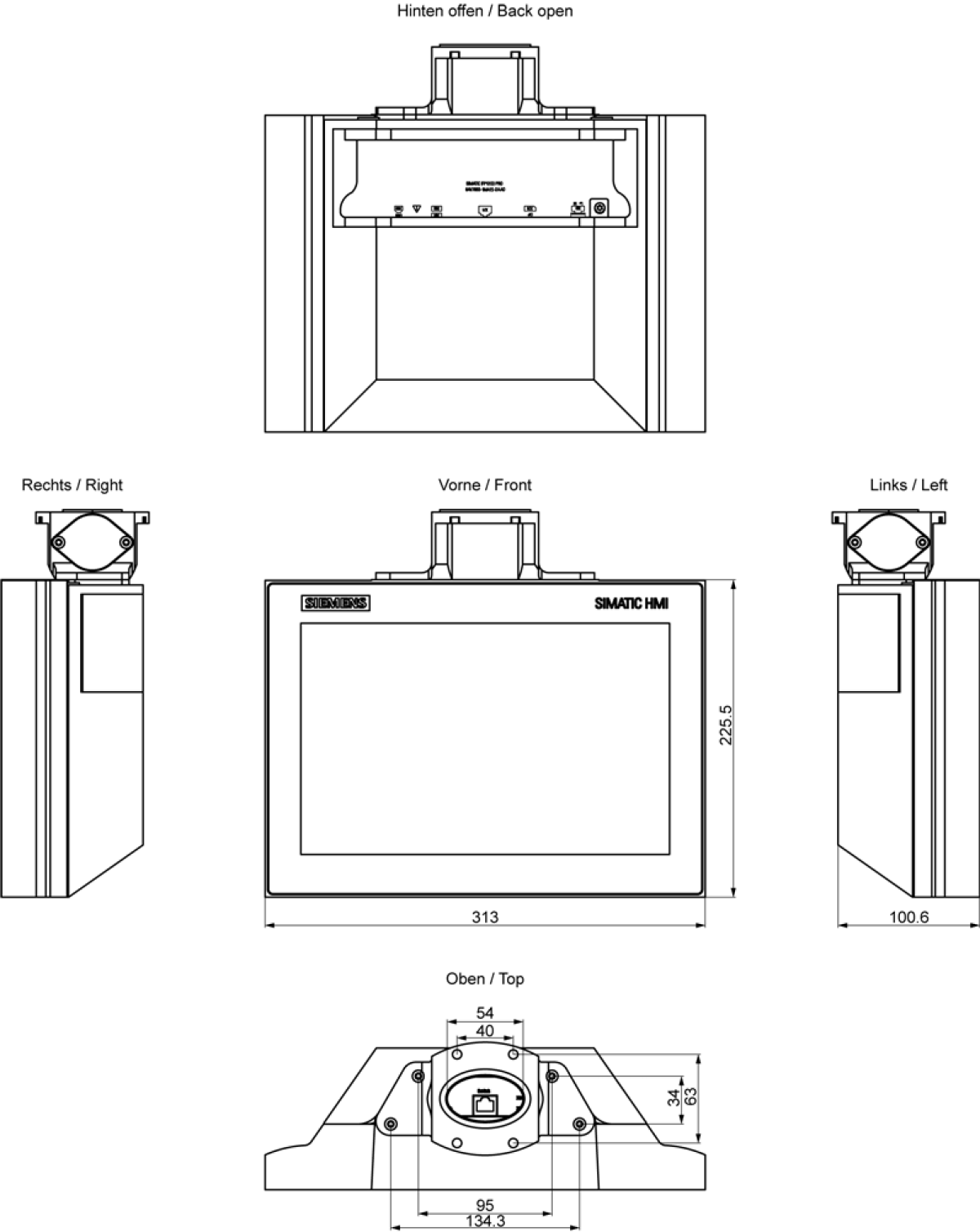 SIMATIC IPC IFP1200 V2 PRO 12" multi-touch, extended, support arm