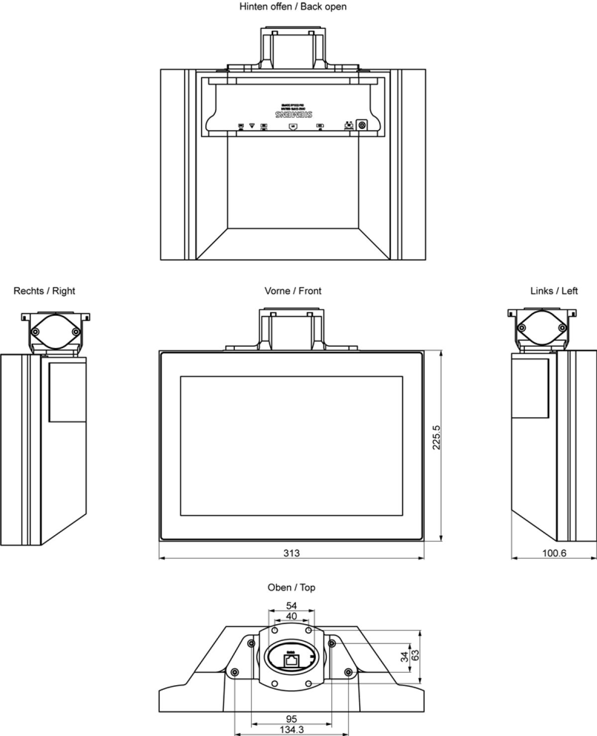 SIMATIC IPC IFP1200 V2 PRO 12" multi-touch, extended, support arm