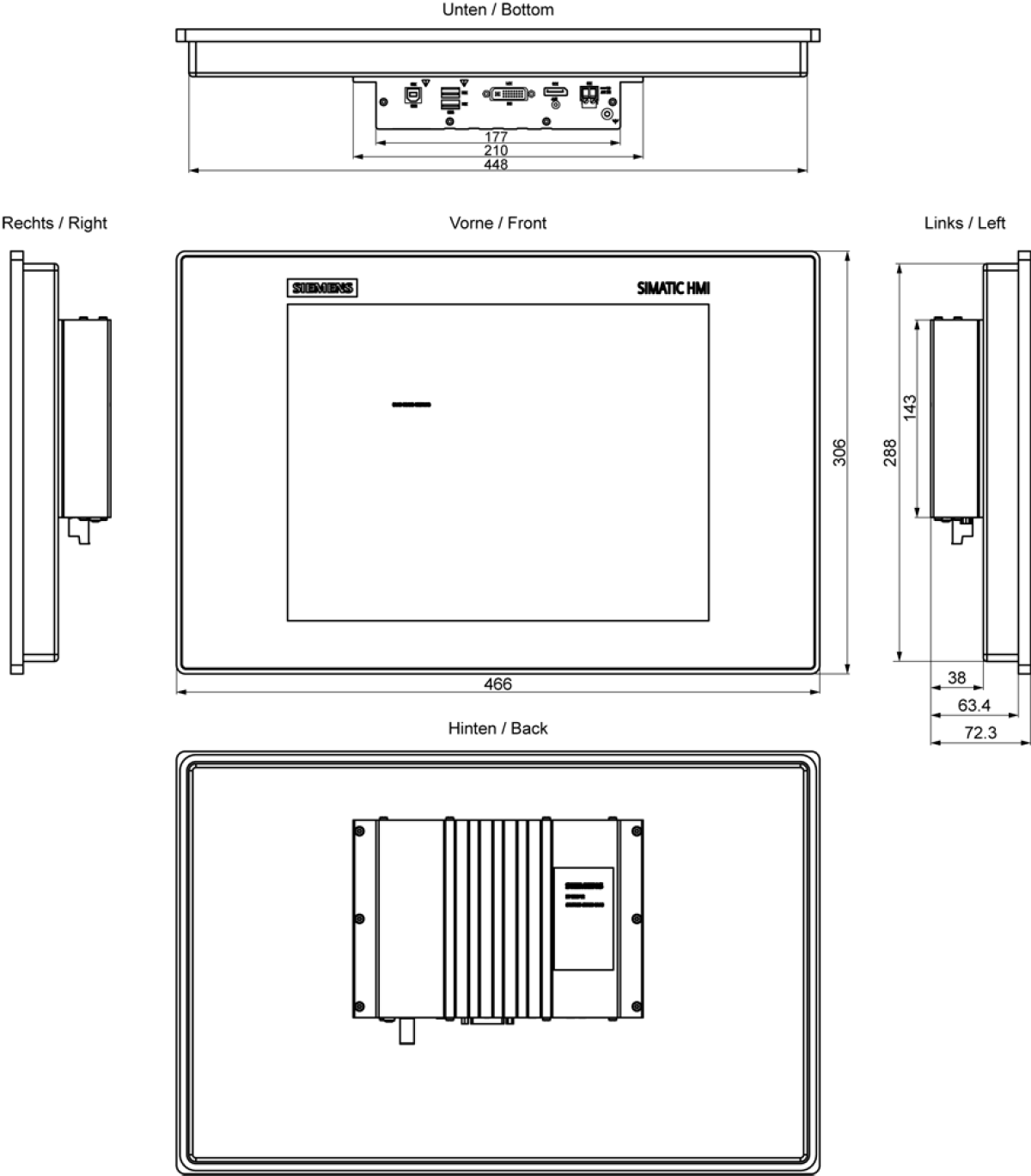 SIMATIC IPC SIMATIC IFP1500 V2 Standard 43 15" multi-touch