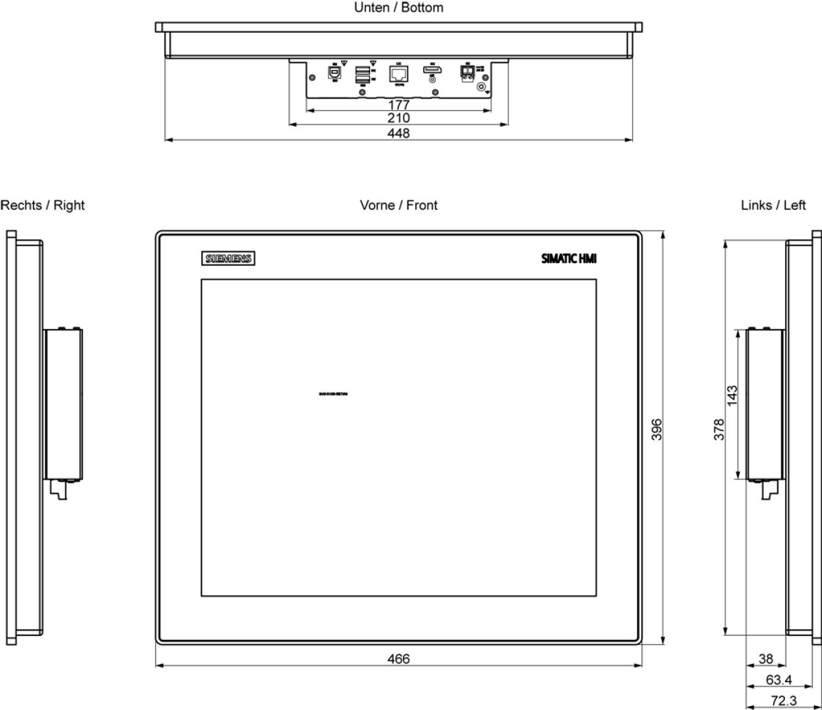 SIMATIC IPC SIMATIC IFP1900 V2 Extended 54 19" multi-touch, extended