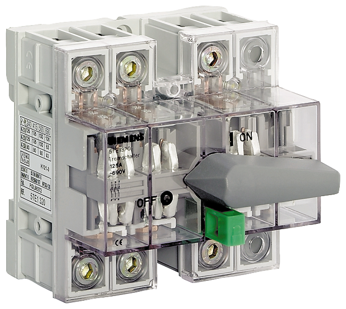 Disconnector, T92 690 V 160 A 3-pole transparent