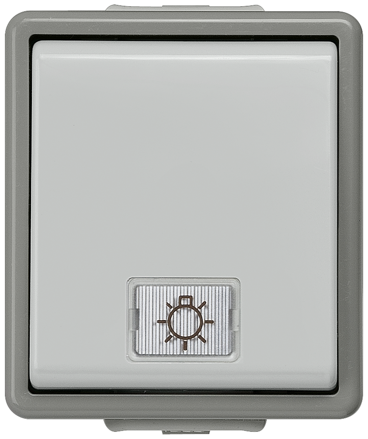 DELTA fläche IP44 surface-m. two-way switch with window and LED insert