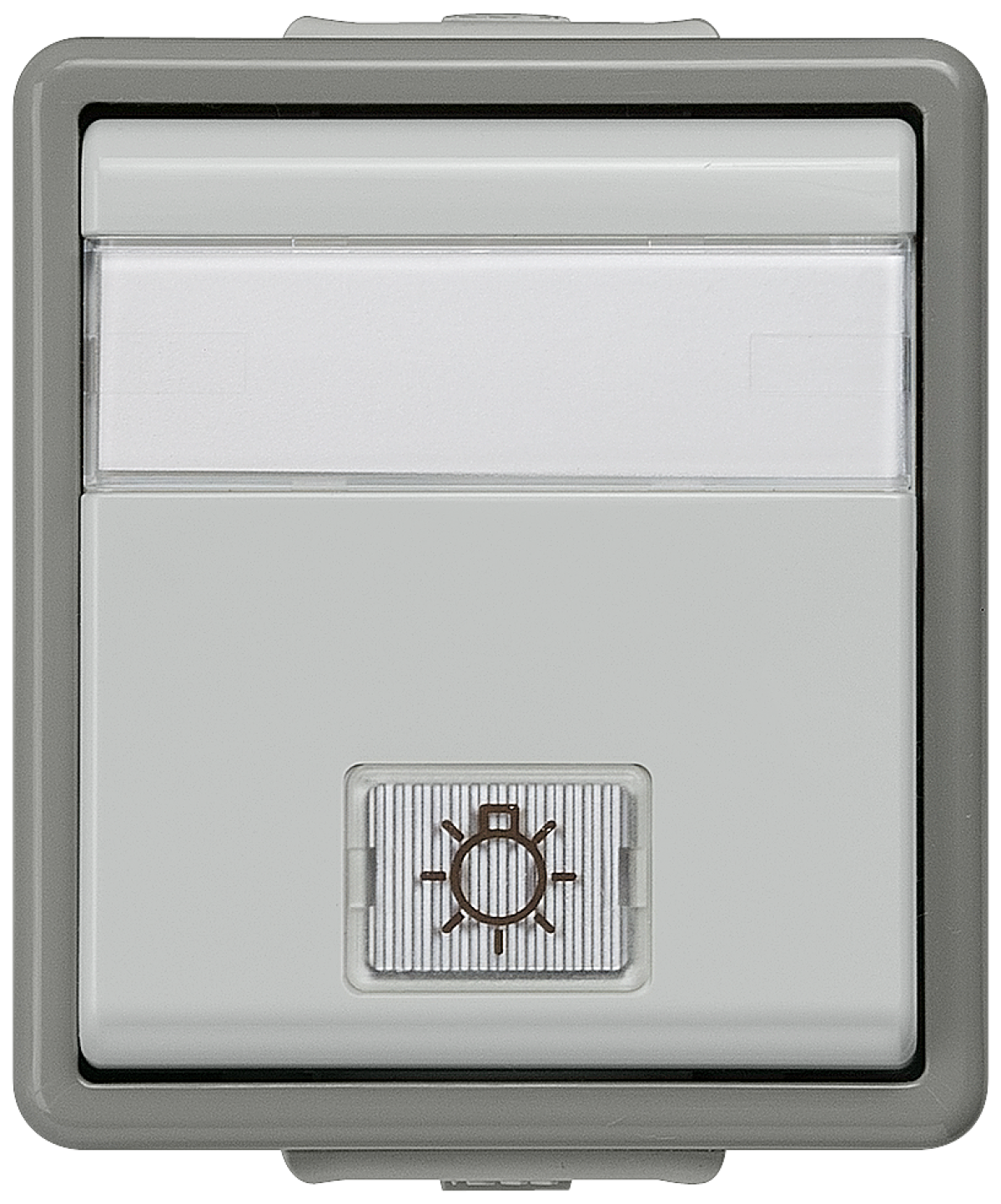 DELTA fläche IP44 surface-m. two-way switch with window, labeling field and L...