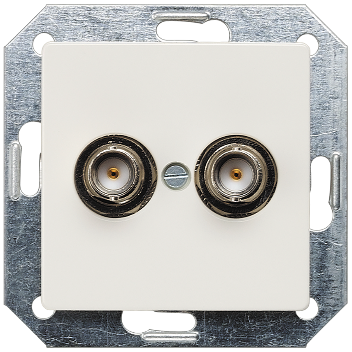 DELTA i-system BNC plug-in socket double, 75 ohm, titanium white