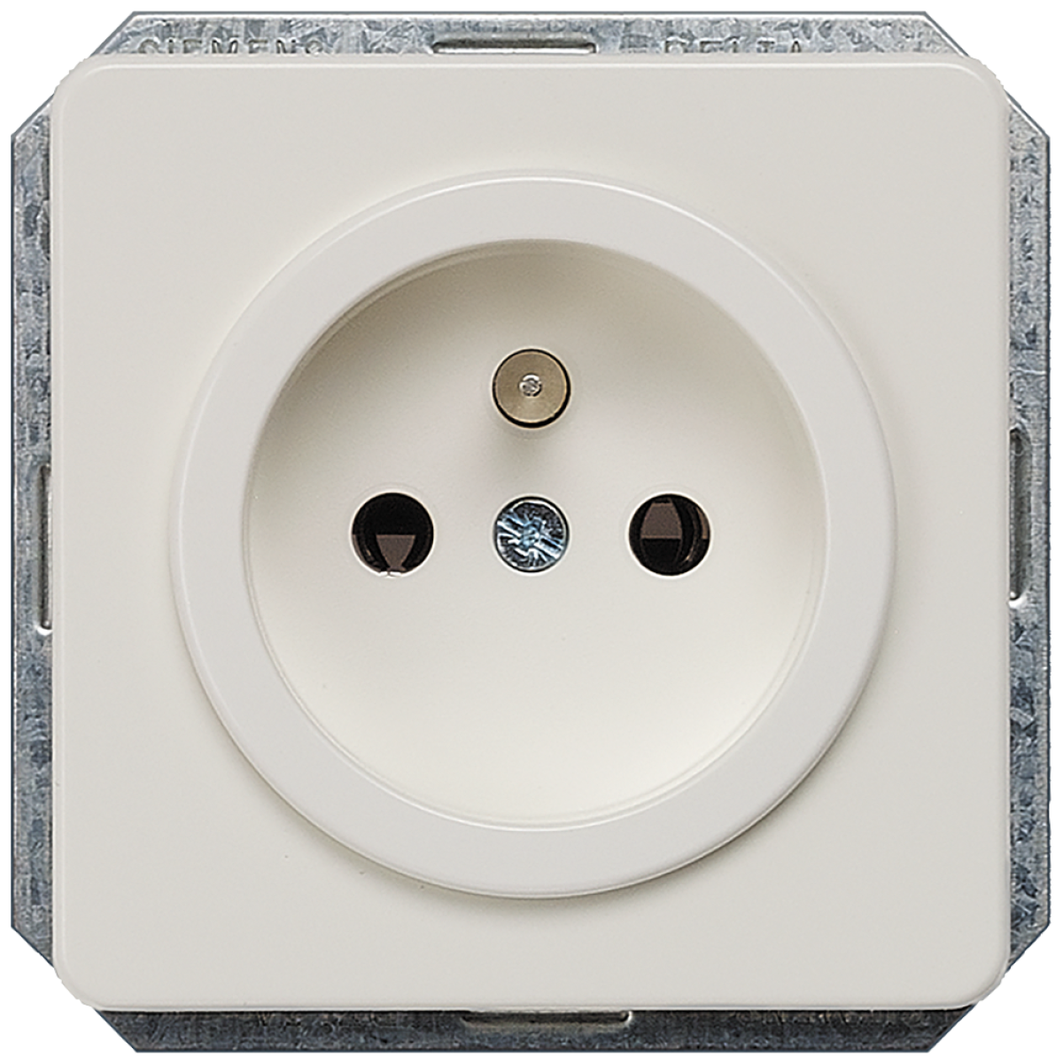 DELTA profil socket outlet with grounding pin, titanium white