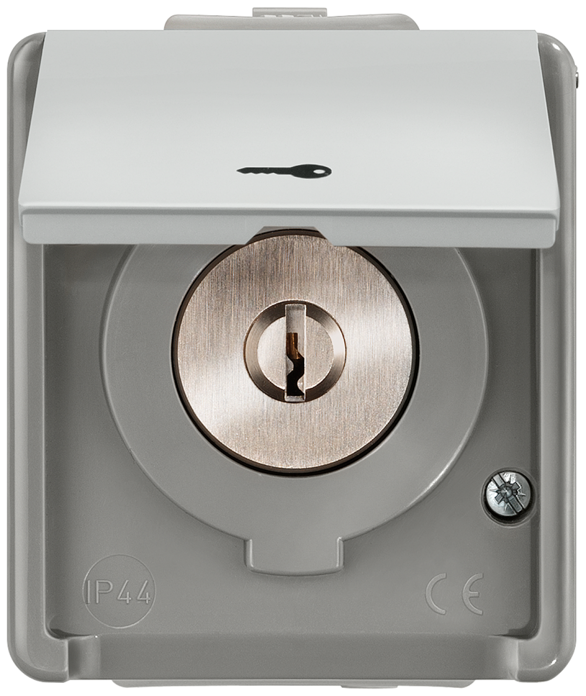 DELTA fläche IP44 surface-m. shutterblind key-operated switch with hinged li...