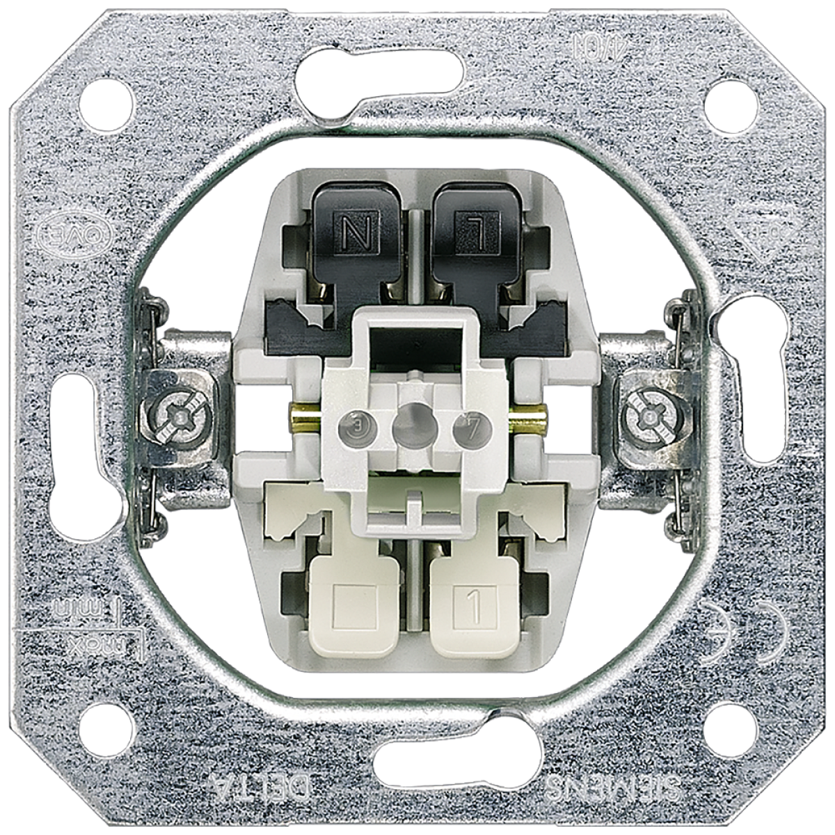 DELTA insert flush-m. pushbutton with N terminal, 1 NO