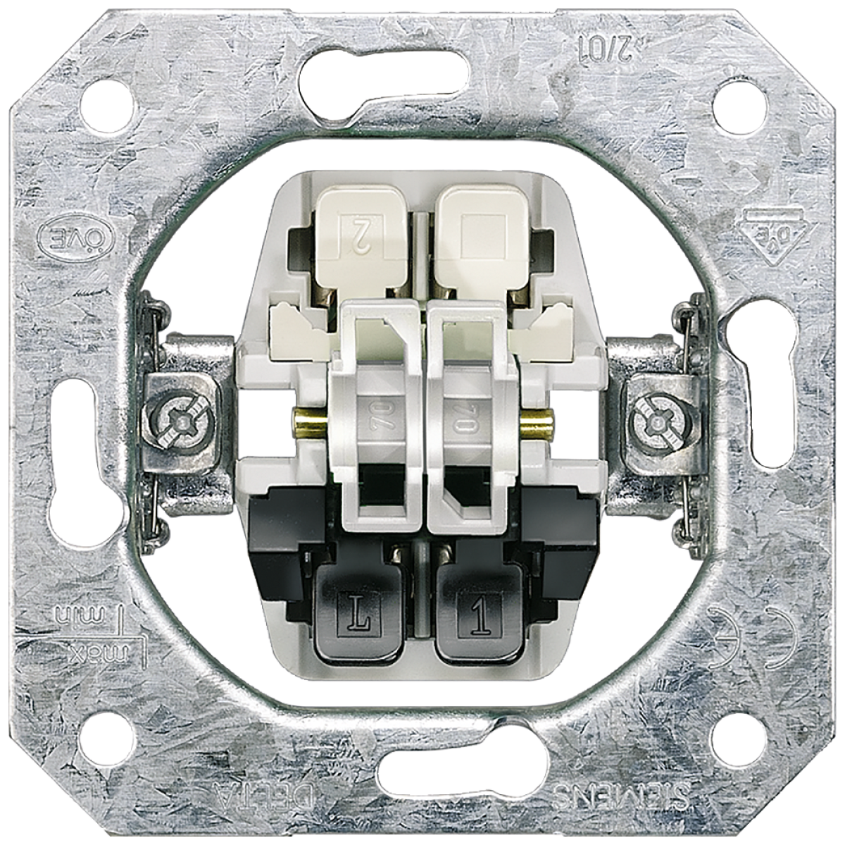 DELTA insert flush-m. shutterblind switch with elec. and mech. interlock