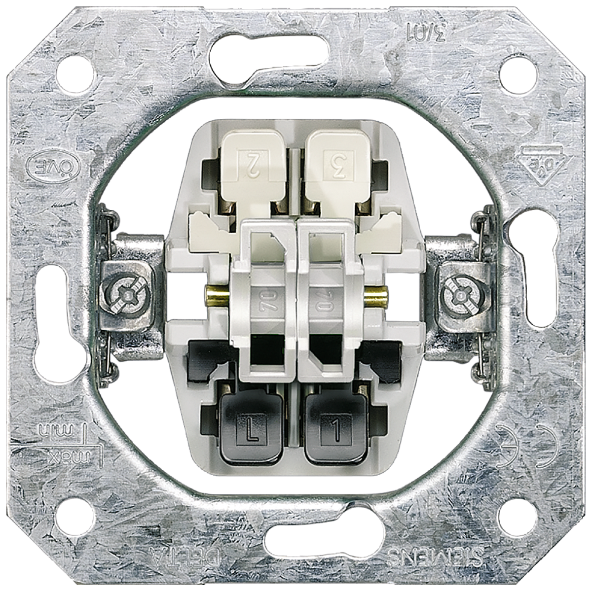DELTA insert flush-m. shutterblind switch with elec. interlock