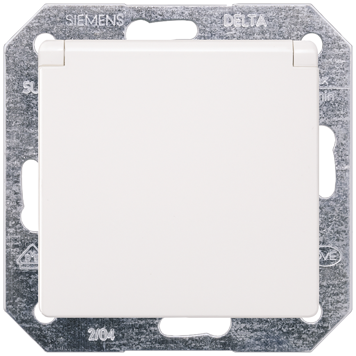 DELTA i-system socket outlet with hinged lid and incr. touch protection, alum...