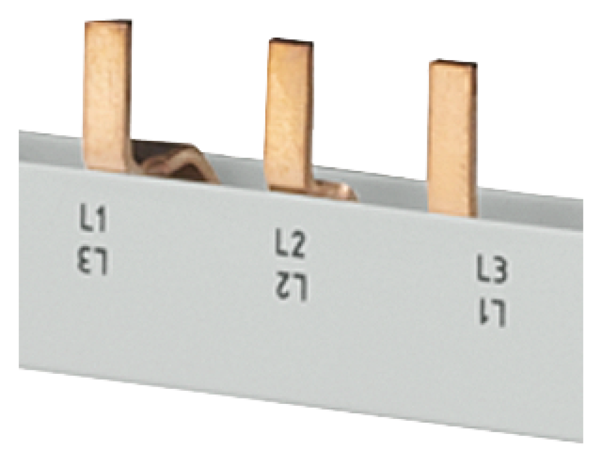 Pin busbar, 10 mm² connection 2 x 3-phaseASFC safe to touch