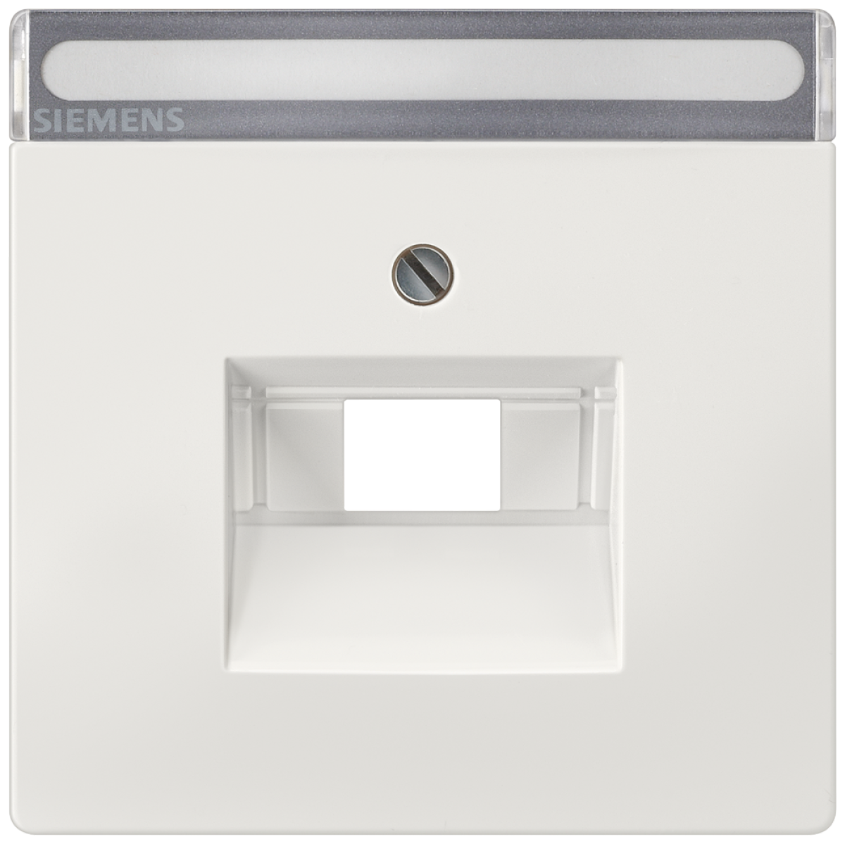 DELTA style cover plate for UAE connection socket with labeling field, titani...