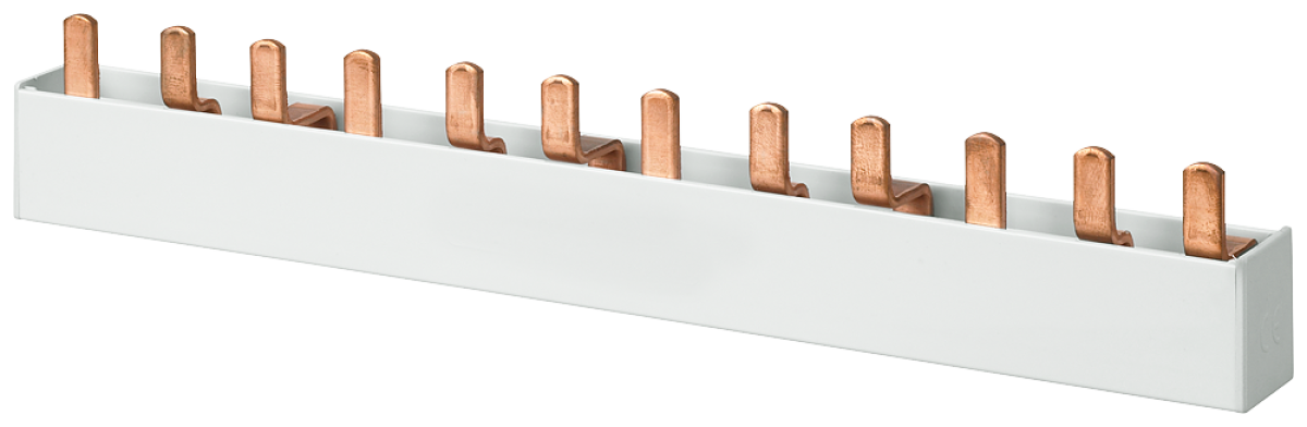 Pin busbar 3-phase, 1016 mm long with touch protection, 25 mm2 without end caps