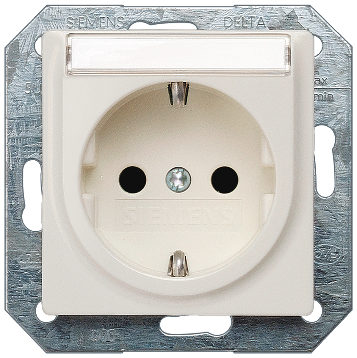 DELTA i-system socket outlet with labeling field and incr. touch protection, ...