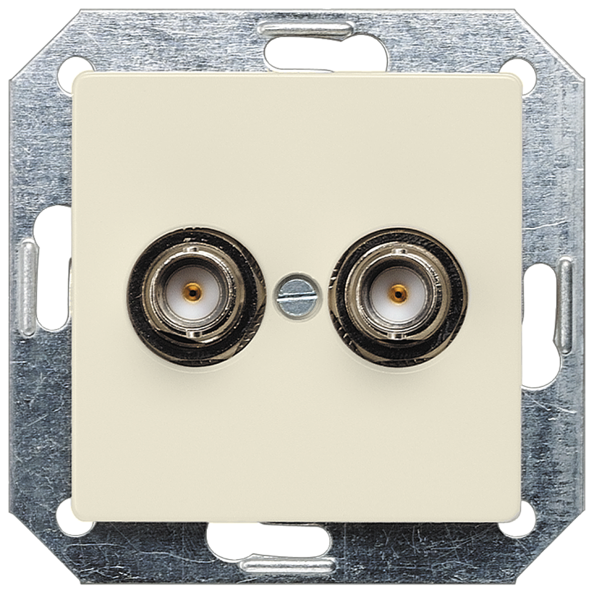 DELTA i-system BNC plug-in socket double, 75 ohm, electric white