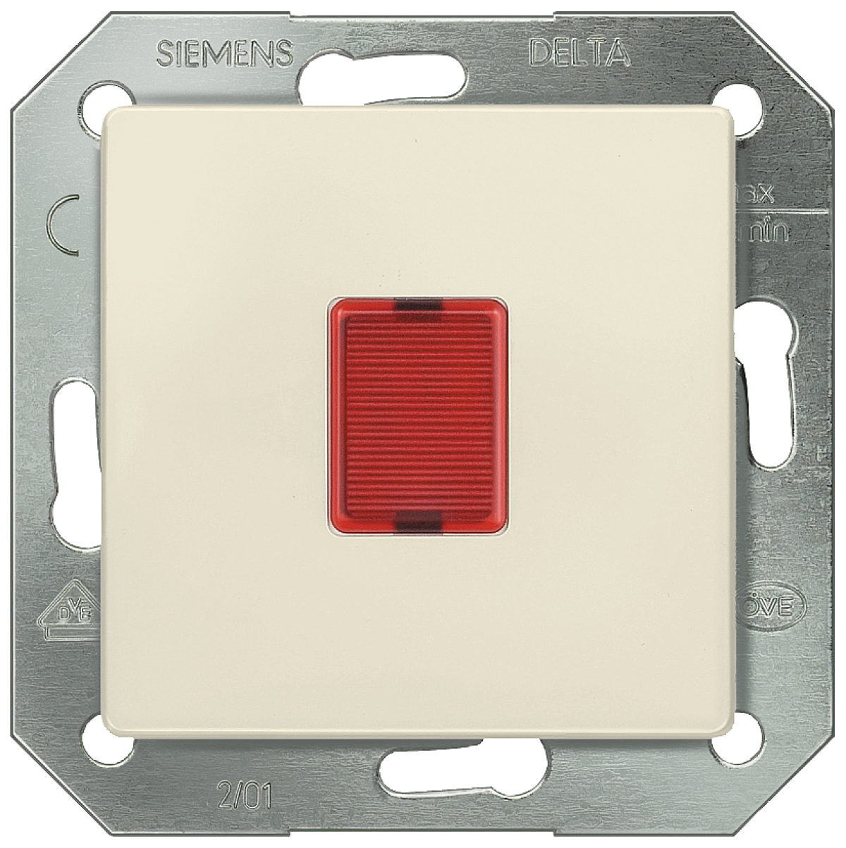 DELTA i-system light signal with red window and glow lamp 250V, electric white