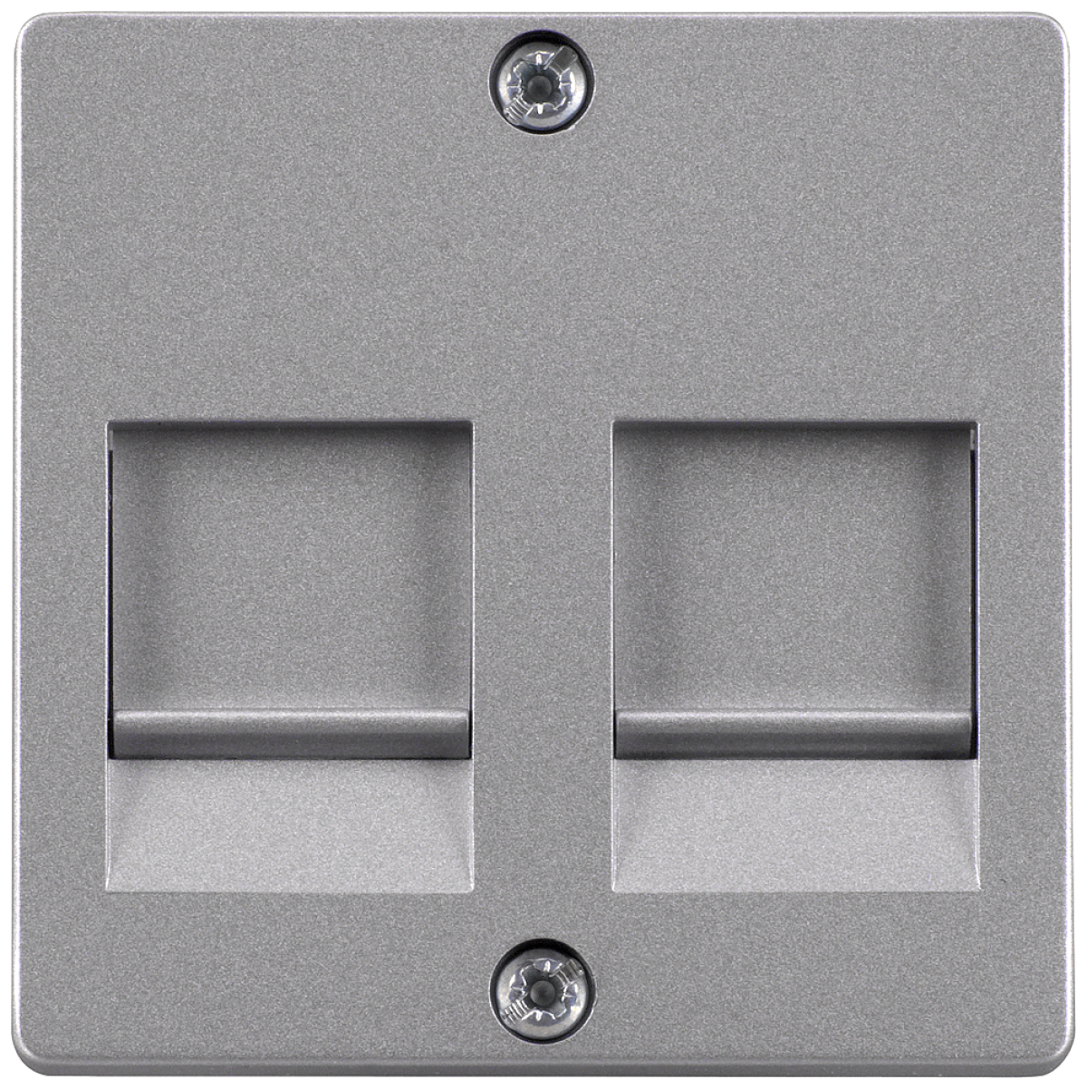 DELTA i-system cover plate for modular jack support plate, aluminum metallic