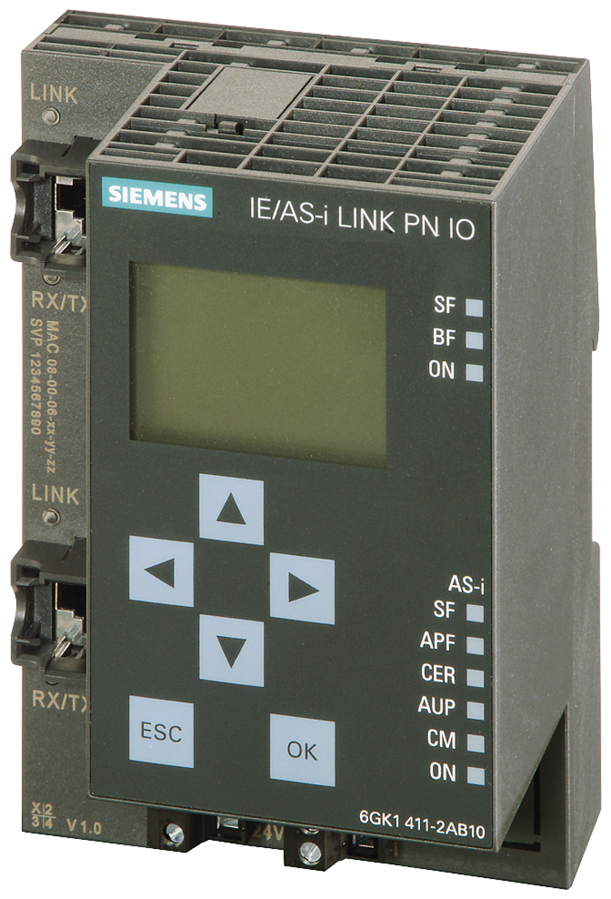 IEAS-i Link PN IO, gateway PROFINETAS-i acc. to AS-i specification V3.0